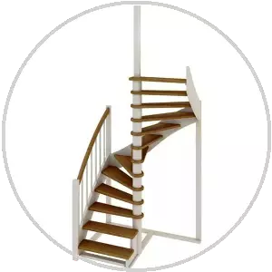 Винтовая лестница на 180 градусов с забежными ступенями